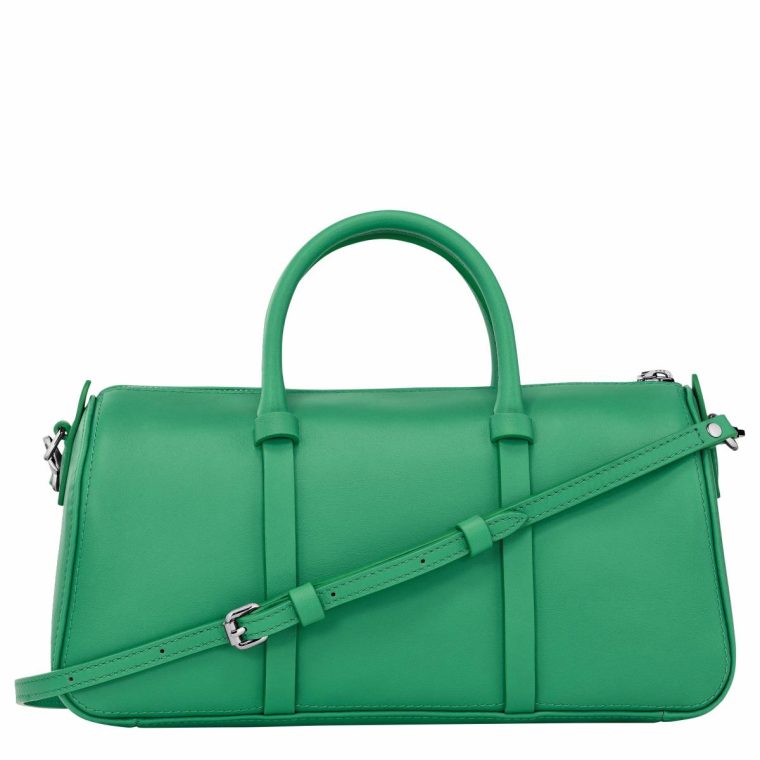 Women Daylong M Handbag Green - Leather Green Leather Bags Longchamp - Image 4