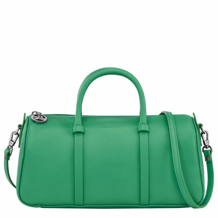 Women Daylong M Handbag Green - Leather Green Leather Bags Longchamp