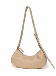 Women Dimple Elleme Dimple Moon Pebbled Leather Taupe Default Title - Image 3