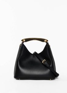 Women Elleme Black Small Boomerang Leather Black - Gold Boomerang - Image 4