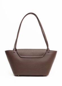 Women Elleme Dark Brown Courrier Tote Pebbled Leather Dark Brown/White Stitching Courrier - Image 3