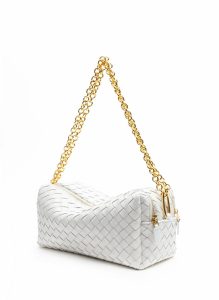Women Elleme Trousse White Trousse Chain Woven Leather White - Image 2