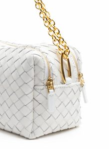Women Elleme Trousse White Trousse Chain Woven Leather White - Image 3
