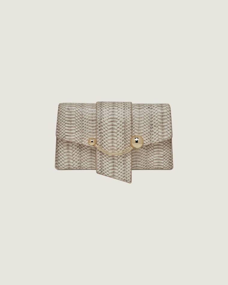 Women Embossed-Snake Leather Vanilla Crescent On A Chain Wallets Strathberry - Image 3