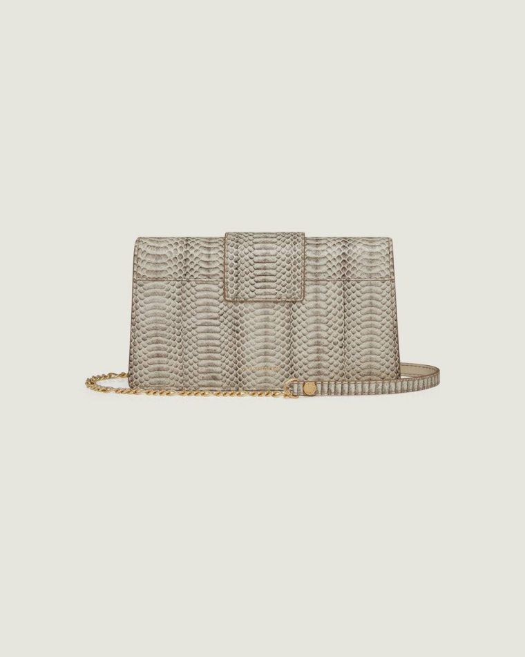 Women Embossed-Snake Leather Vanilla Crescent On A Chain Wallets Strathberry - Image 4