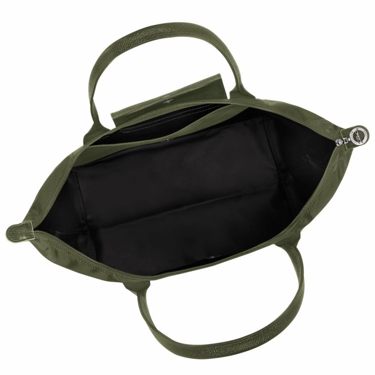 Women Forest Longchamp Le Pliage Green L Tote Bag Forest - Recycled Canvas Shoulder Bags - Image 3