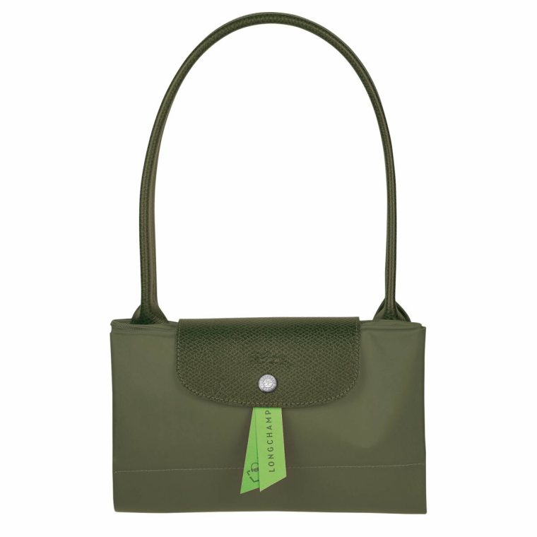 Women Forest Longchamp Le Pliage Green L Tote Bag Forest - Recycled Canvas Shoulder Bags - Image 4