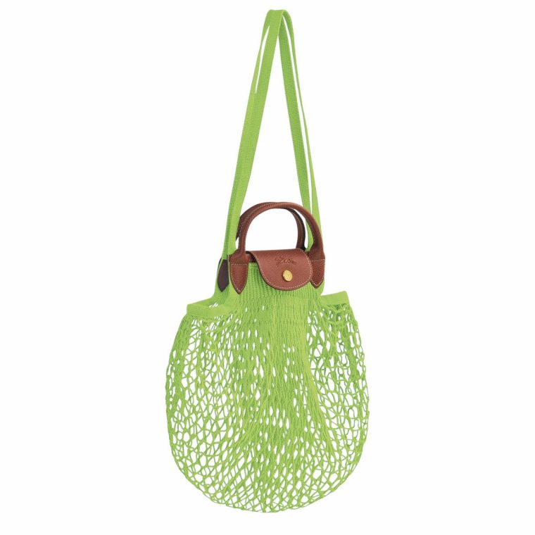Women Green Light Handbags Le Pliage Filet L Mesh Bag Green Light - Canvas Longchamp - Image 3