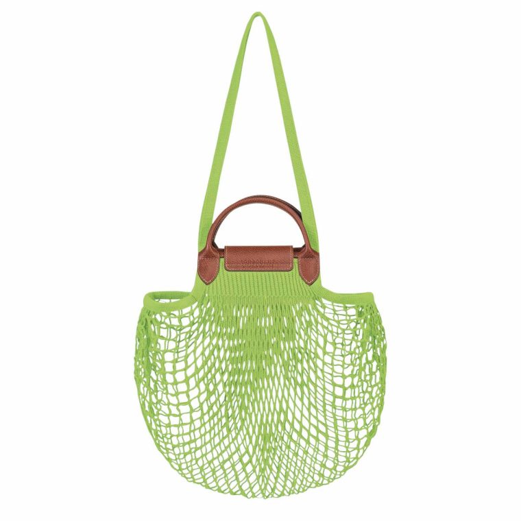 Women Green Light Handbags Le Pliage Filet L Mesh Bag Green Light - Canvas Longchamp - Image 4
