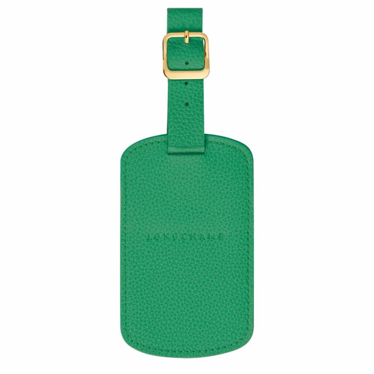 Women Green Travel Accessories Longchamp Le Foulonné Luggage Tag Green - Leather
