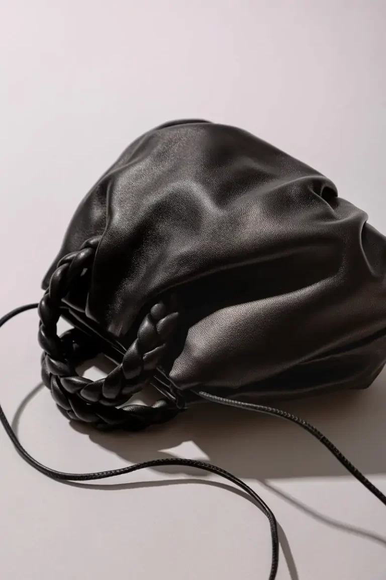 Women Hereu Bombon - Small Plaited-Handle Leather Crossbody Bag Crossbody Bags Black - Image 5
