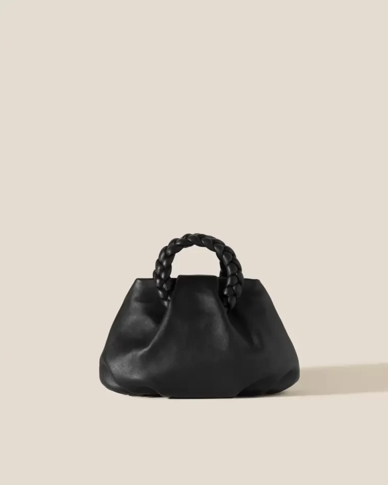 Women Hereu Bombon - Small Plaited-Handle Leather Crossbody Bag Crossbody Bags Black