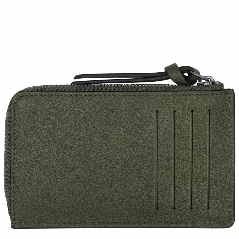 Women Khaki Longchamp 3D Card Holder Khaki - Leather Cardholders & Coin Purses - Image 2