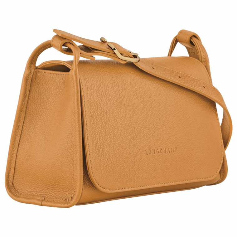 Women Le Foulonné M Crossbody Bag Walnut - Leather Walnut Leather Bags Longchamp - Image 3