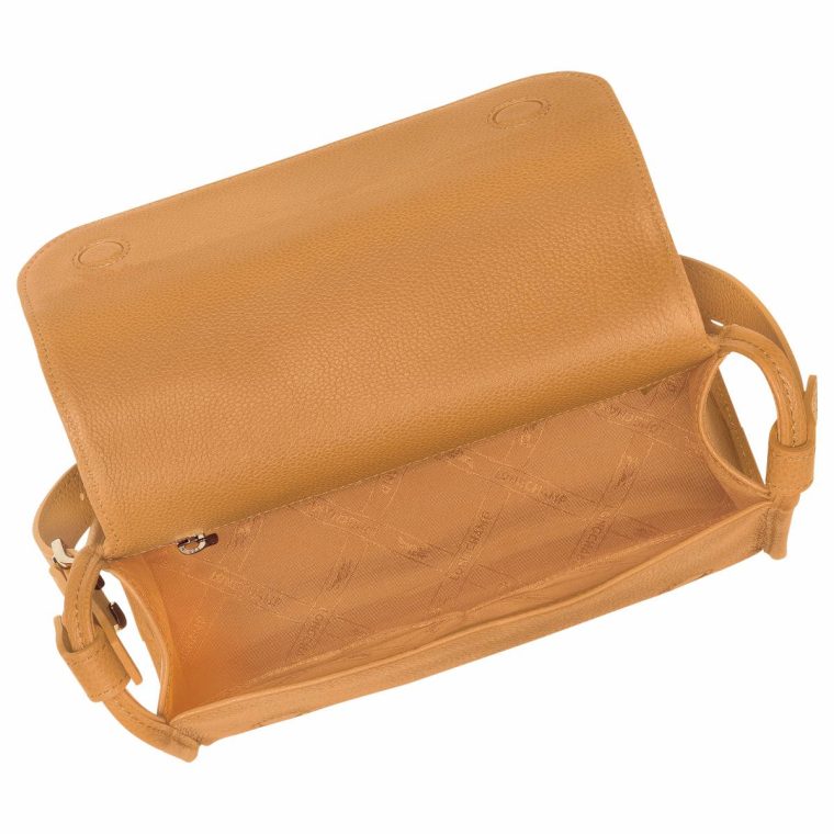 Women Le Foulonné M Crossbody Bag Walnut - Leather Walnut Leather Bags Longchamp - Image 5