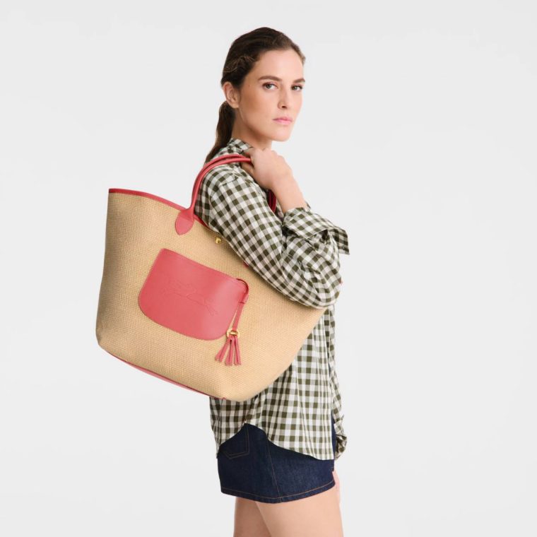 Women Le Pliage Collection L Basket Bag Blush - Canvas Longchamp Shoulder Bags Blush - Image 2