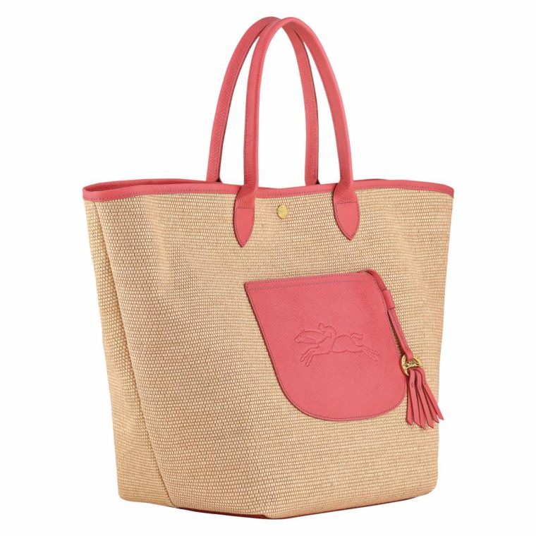Women Le Pliage Collection L Basket Bag Blush - Canvas Longchamp Shoulder Bags Blush - Image 3
