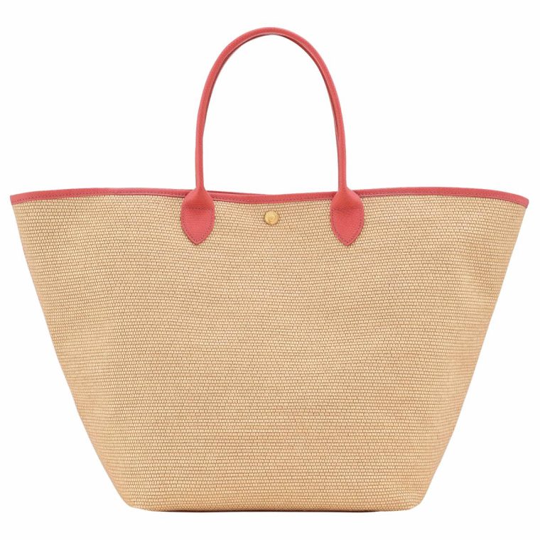 Women Le Pliage Collection L Basket Bag Blush - Canvas Longchamp Shoulder Bags Blush - Image 4