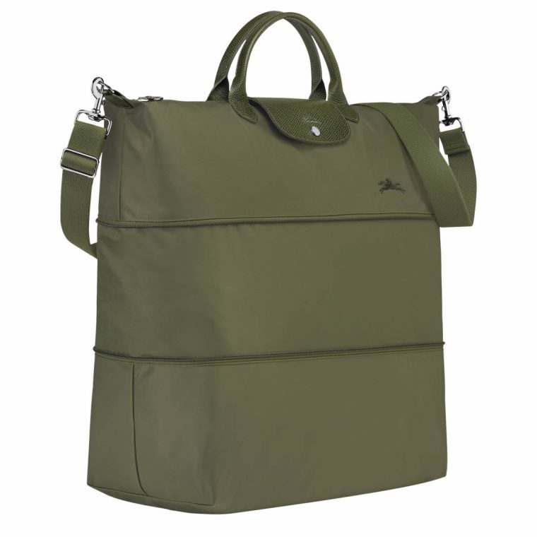 Women Le Pliage Green Travel Bag Expandable Forest - Recycled Canvas Longchamp Travel Bags Forest - Image 2