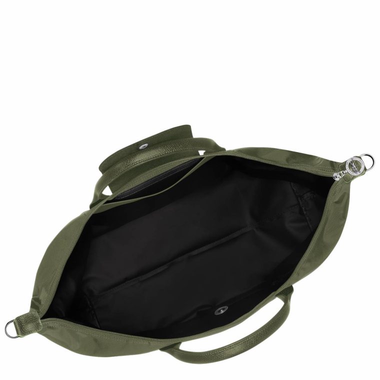 Women Le Pliage Green Travel Bag Expandable Forest - Recycled Canvas Longchamp Travel Bags Forest - Image 4