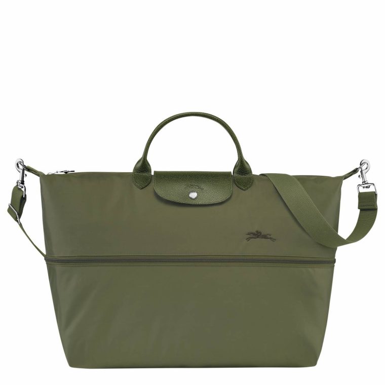 Women Le Pliage Green Travel Bag Expandable Forest - Recycled Canvas Longchamp Travel Bags Forest - Image 5