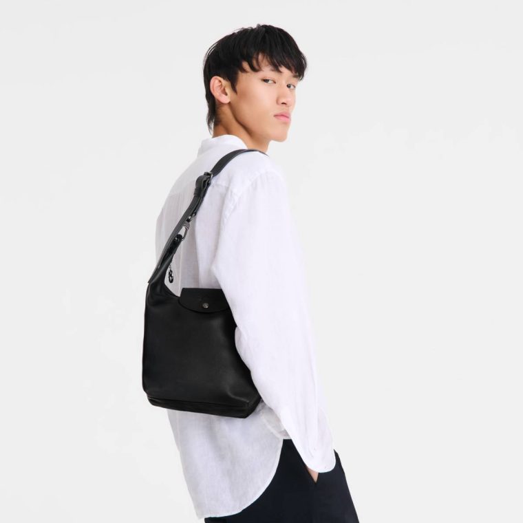 Women Le Pliage Xtra M Shoulder Bag Black - Leather Longchamp Leather Bags Black - Image 2