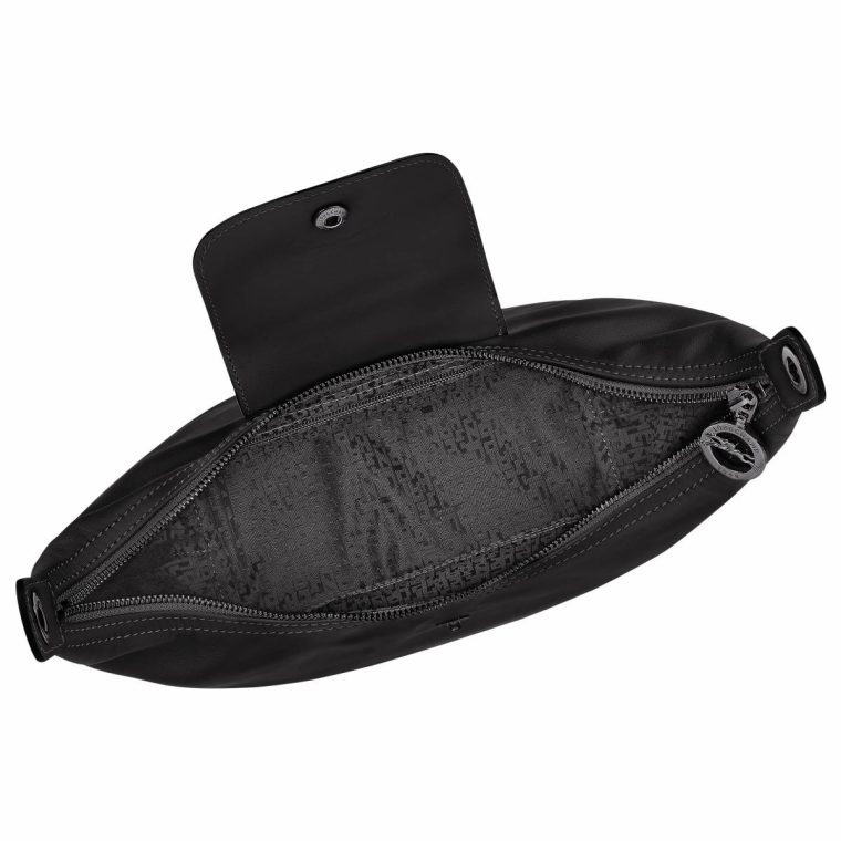 Women Le Pliage Xtra M Shoulder Bag Black - Leather Longchamp Leather Bags Black - Image 5