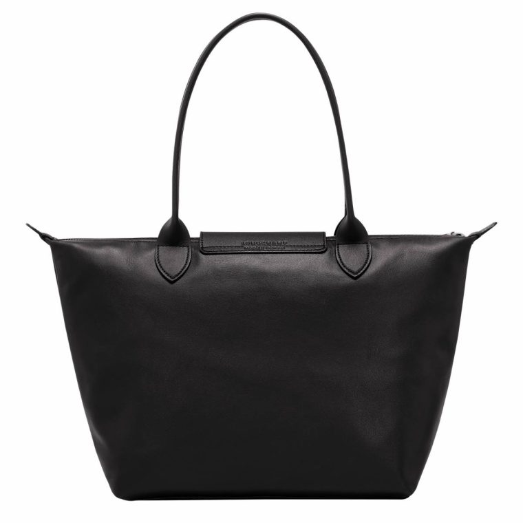 Women Le Pliage Xtra M Tote Bag Black - Leather Black Longchamp Leather Bags - Image 4