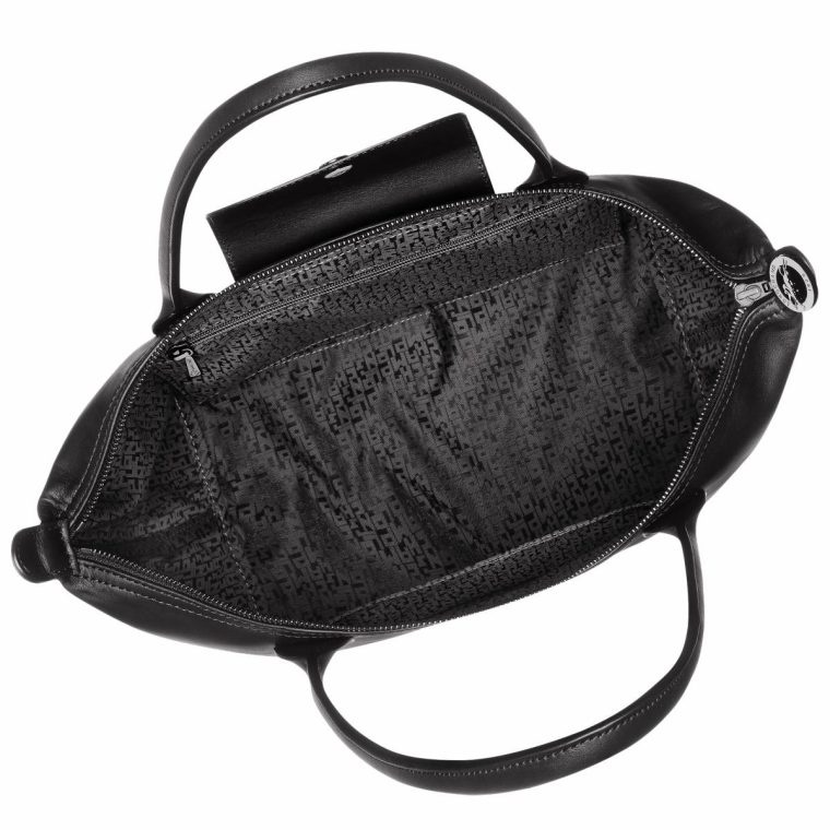 Women Le Pliage Xtra M Tote Bag Black - Leather Black Longchamp Leather Bags - Image 5