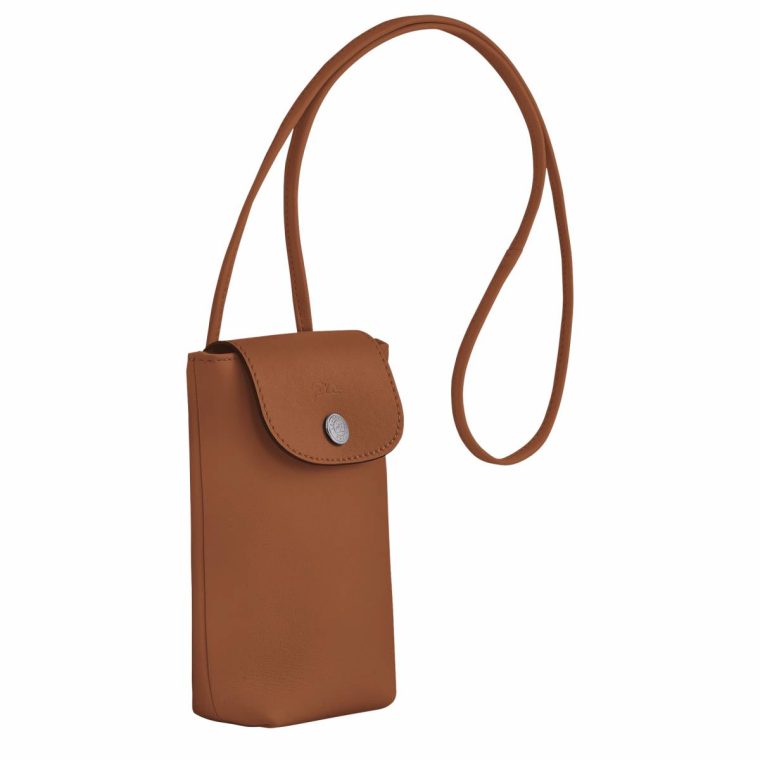 Women Le Pliage Xtra Phone Case With Leather Lace Cognac - Leather Cognac Longchamp Phone Cases - Image 3