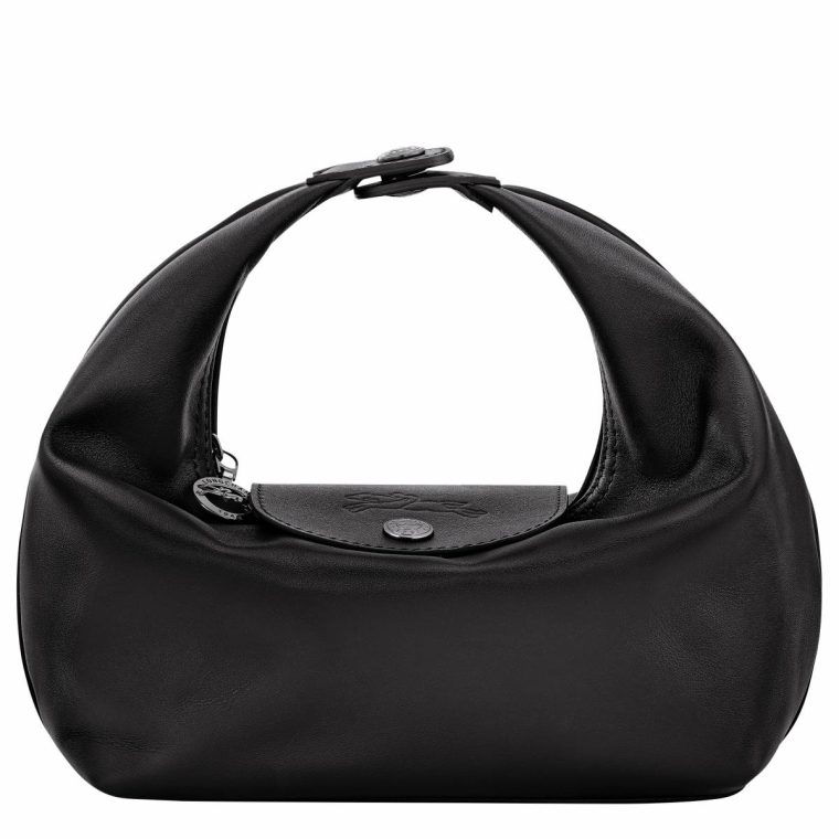 Women Le Pliage Xtra Xs Handbag Black - Leather Black Leather Bags Longchamp