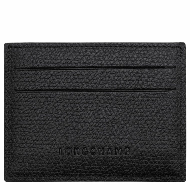 Women Le Roseau Card Holder Black - Leather Cardholders & Coin Purses Black Longchamp - Image 2