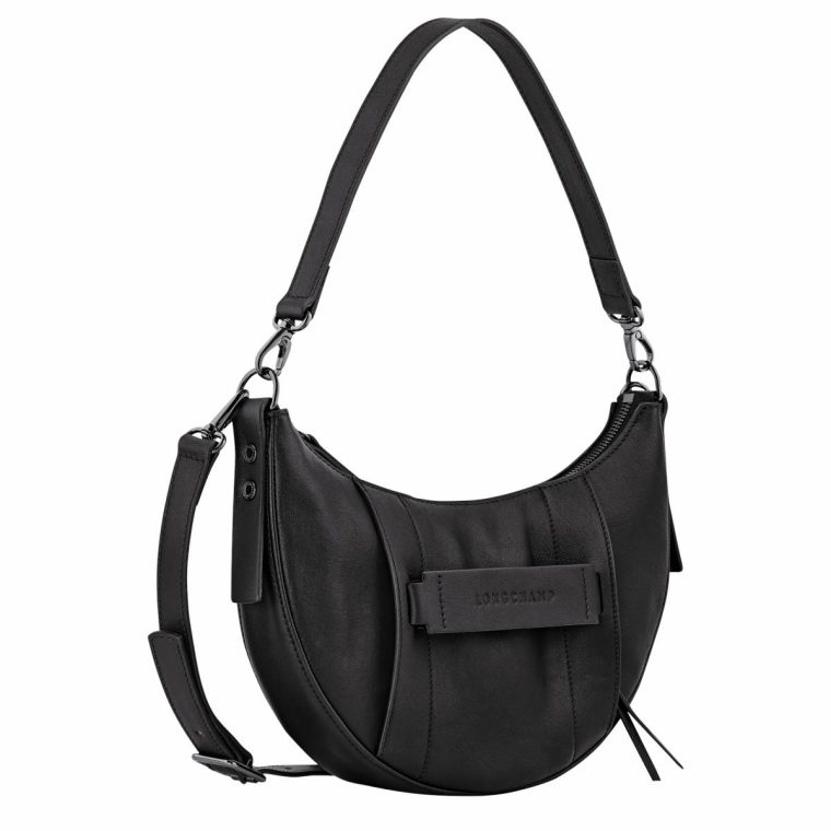Women Leather Bags Black Longchamp 3D S Crossbody Bag Black - Leather - Image 3