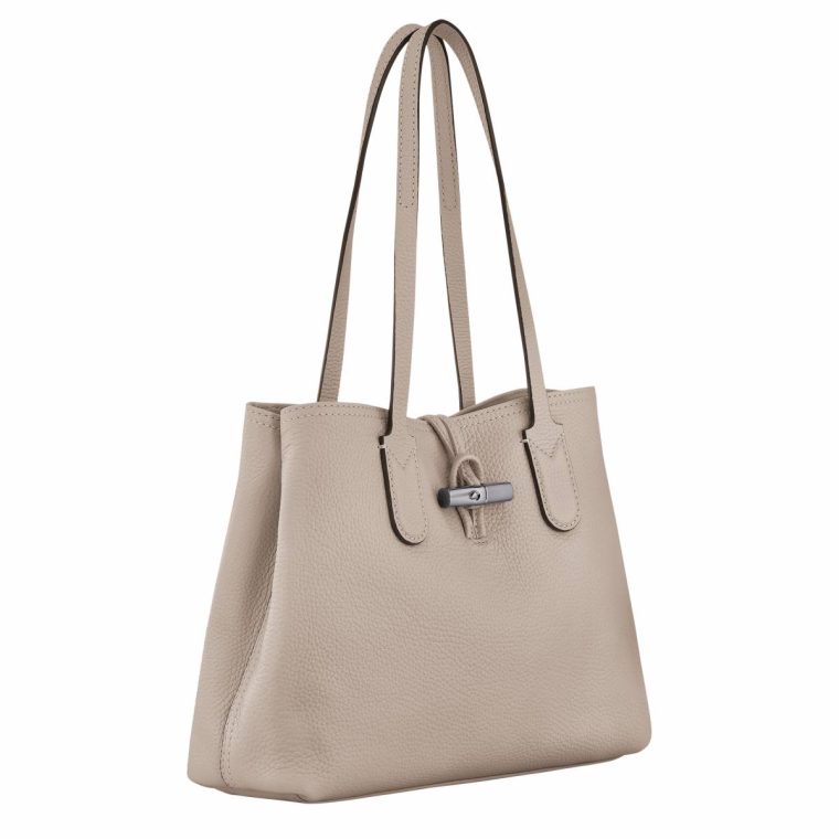 Women Leather Bags Clay Le Roseau Essential M Tote Bag Clay - Leather Longchamp - Image 3
