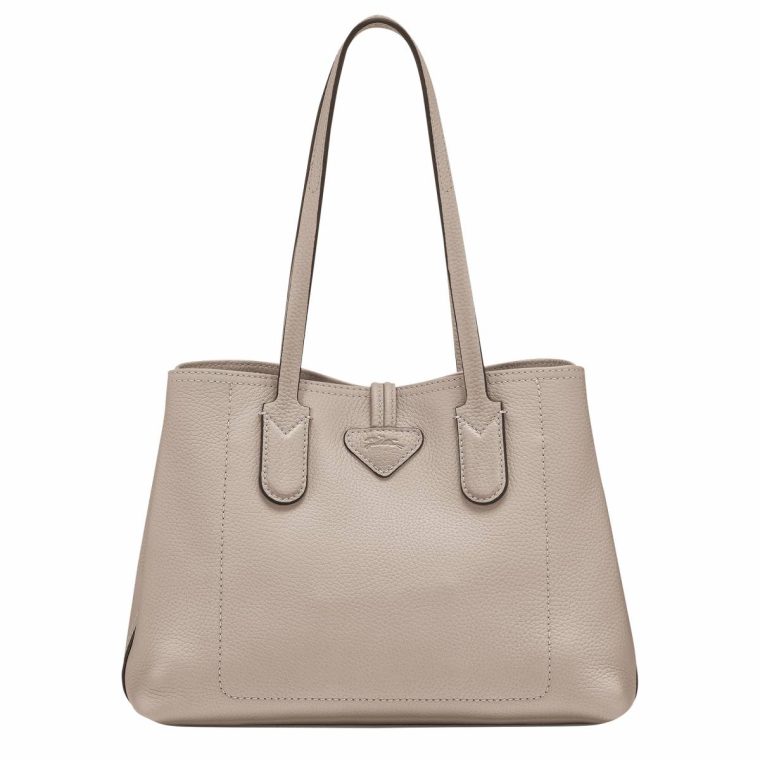 Women Leather Bags Clay Le Roseau Essential M Tote Bag Clay - Leather Longchamp - Image 4