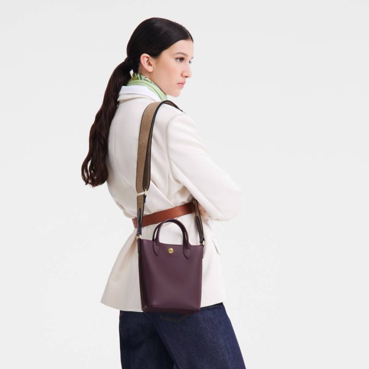 Women Leather Bags Épure Xs Tote Bag Eggplant - Leather Longchamp Eggplant - Image 2