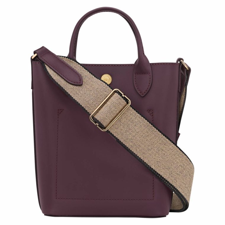 Women Leather Bags Épure Xs Tote Bag Eggplant - Leather Longchamp Eggplant - Image 4