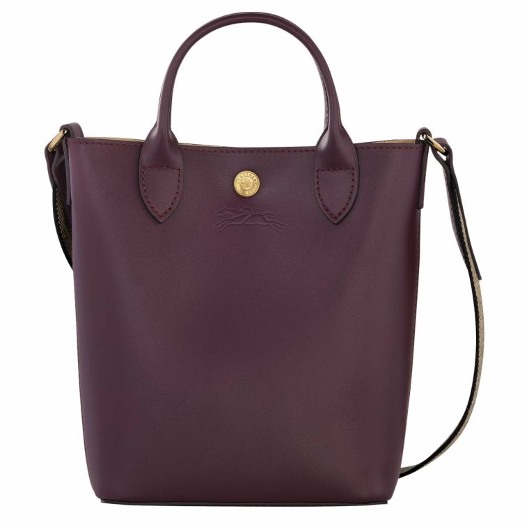 Women Leather Bags Épure Xs Tote Bag Eggplant - Leather Longchamp Eggplant
