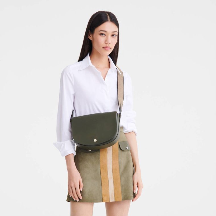 Women Leather Bags Khaki Épure M Crossbody Bag Khaki - Leather Longchamp - Image 2
