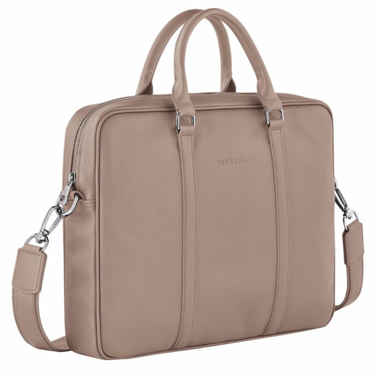 Women Leather Bags Le Foulonné Xs Briefcase Turtledove - Leather Longchamp Turtledove - Image 3
