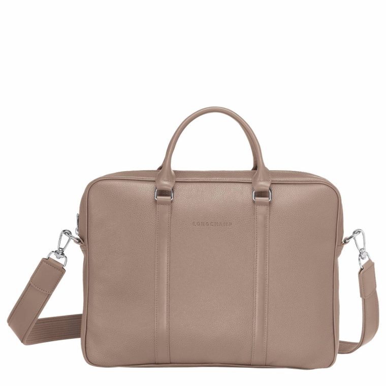 Women Leather Bags Le Foulonné Xs Briefcase Turtledove - Leather Longchamp Turtledove