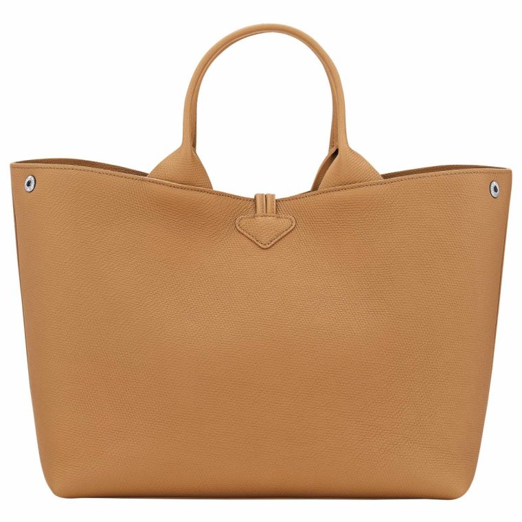 Women Leather Bags Le Roseau L Handbag Walnut - Leather Longchamp Walnut - Image 4