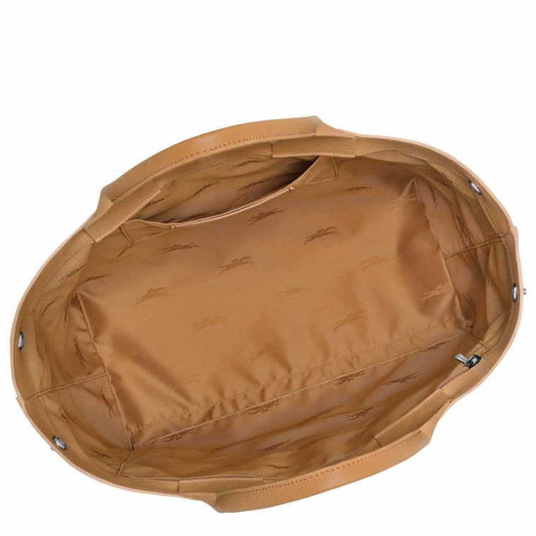 Women Leather Bags Le Roseau L Handbag Walnut - Leather Longchamp Walnut - Image 5