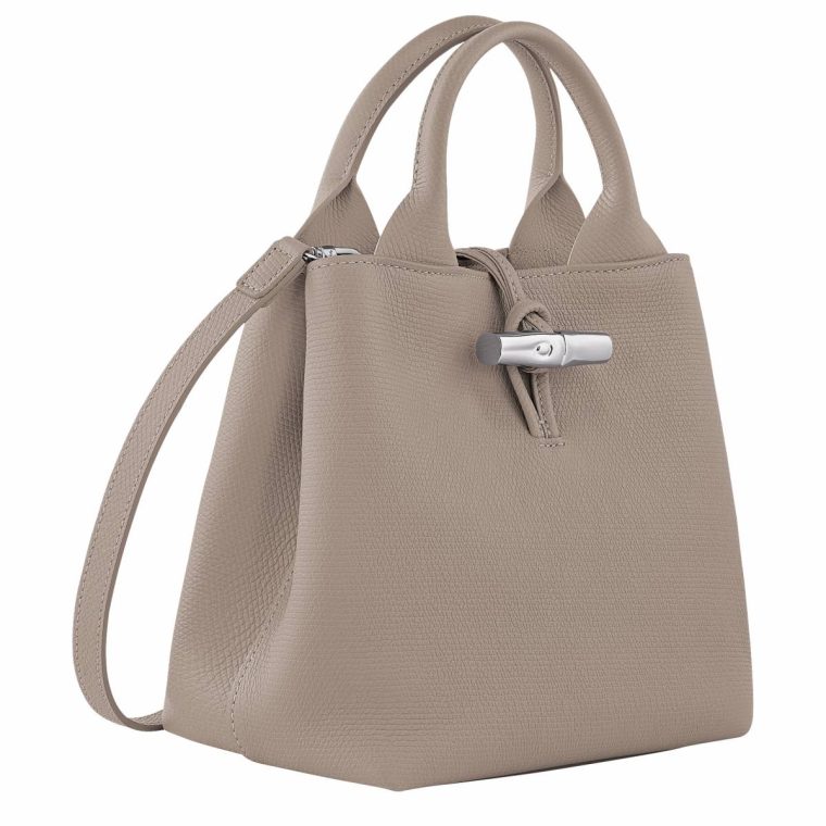 Women Leather Bags Longchamp Le Roseau S Handbag Clay - Leather Clay - Image 3