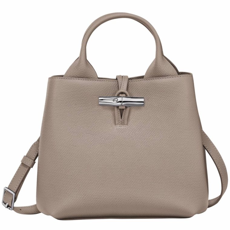 Women Leather Bags Longchamp Le Roseau S Handbag Clay - Leather Clay