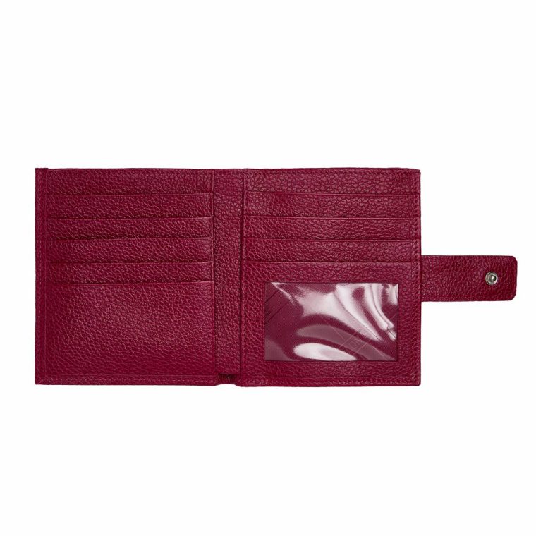 Women Leather Wallets Le Foulonné Compact Wallet Beetroot - Leather Beetroot Longchamp - Image 3