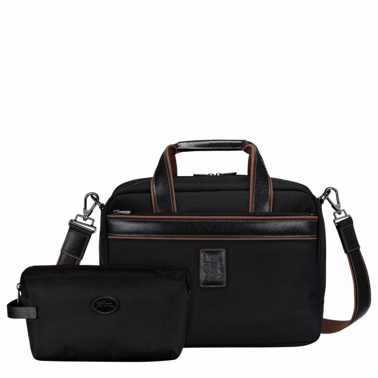 Women Longchamp Black Travel Bags Boxford S Travel Bag Black - Recycled Canvas - Image 4
