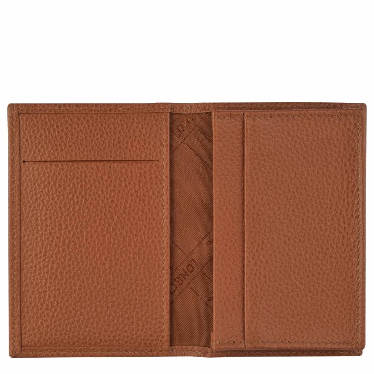 Women Longchamp Caramel Le Foulonné Card Holder Caramel - Leather Cardholders & Coin Purses - Image 2