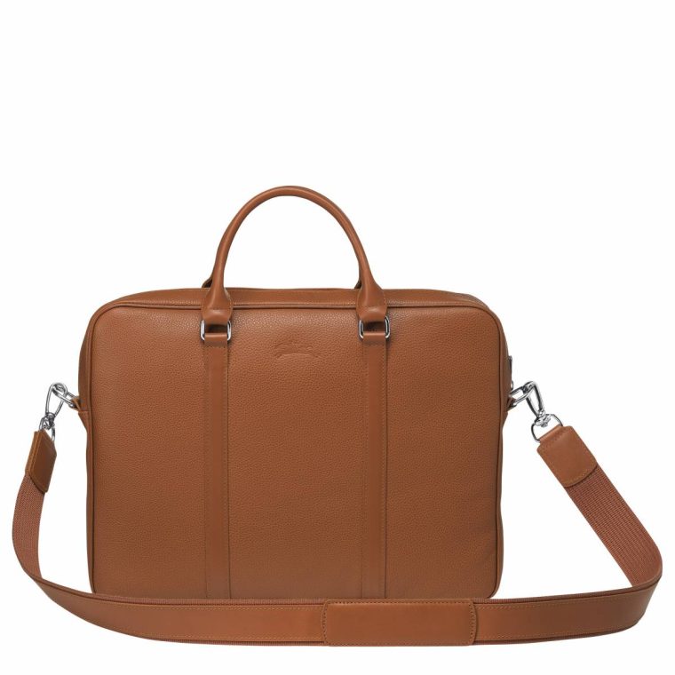 Women Longchamp Caramel Leather Bags Le Foulonné Xs Briefcase Caramel - Leather - Image 4