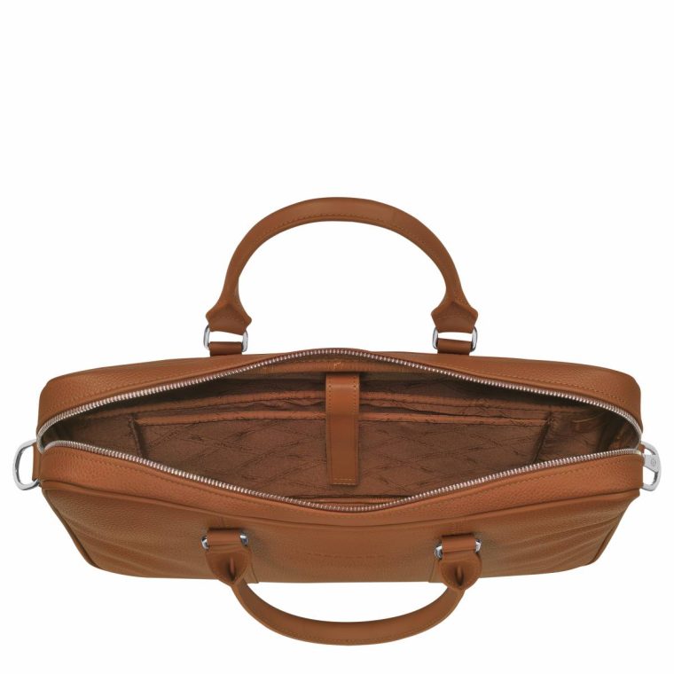 Women Longchamp Caramel Leather Bags Le Foulonné Xs Briefcase Caramel - Leather - Image 5